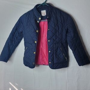 Cat & Jack Navy Kids Puffer Jacket with Pink Interior